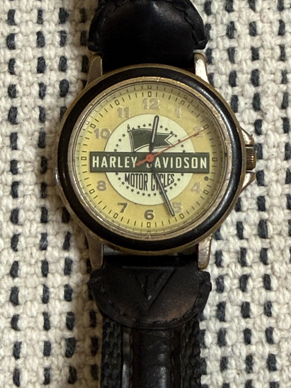 Harley-Davidson Black & Cream Logo Wristwatch 0232/6000